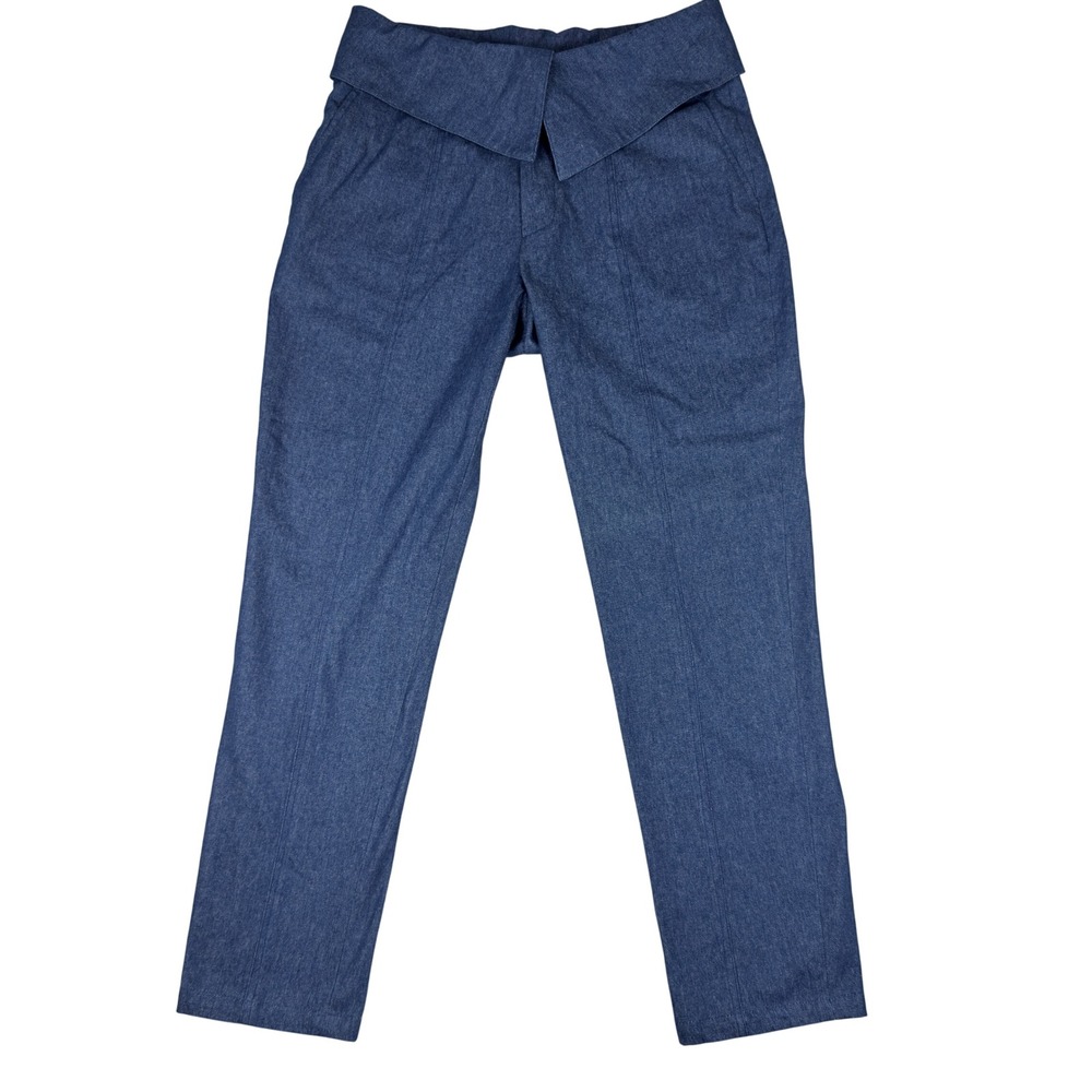 The Kemist Origami Waist Blue Denim Trousers Women UK 12 US 8 100% Cotton